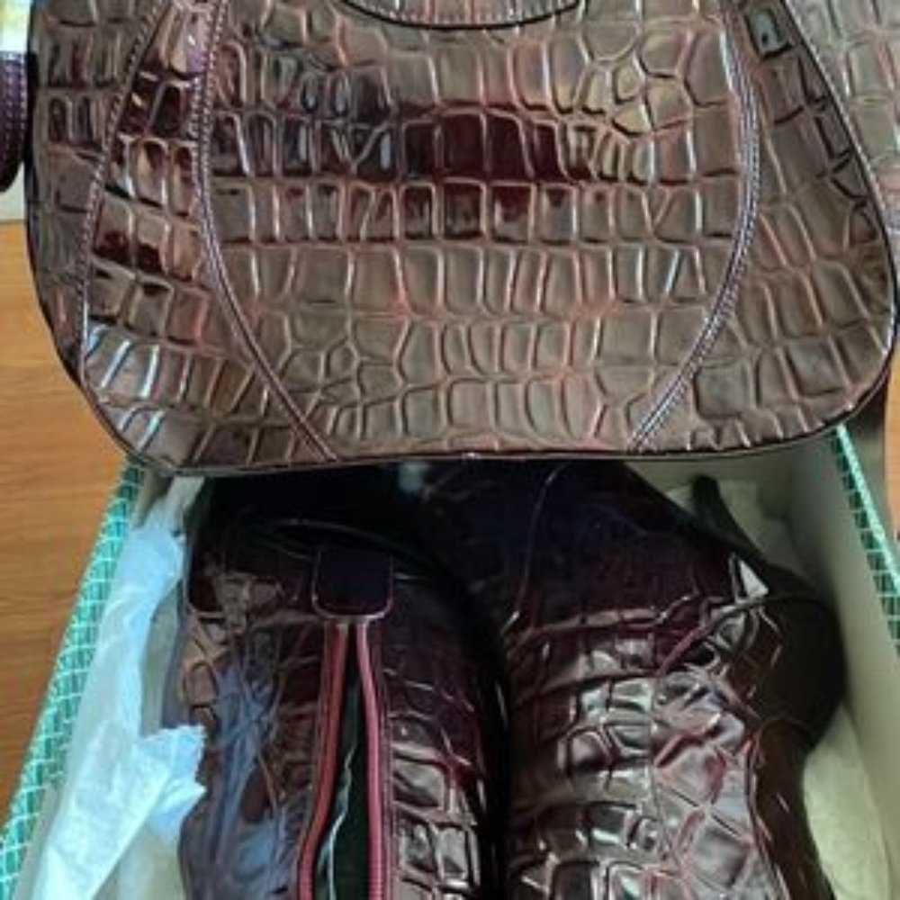 Camira Croc/Gator Purse w/Pocketbook handle boots (inside zipper)